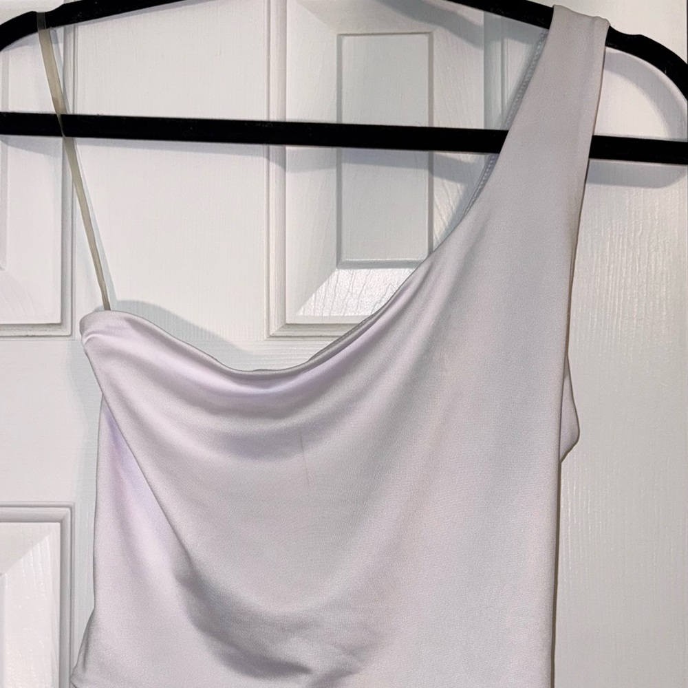White Asymmetrical Crop Top